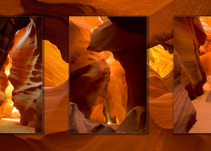 Antelope Canyon 3 Pc 3D Photography Art | Whispering Impressions