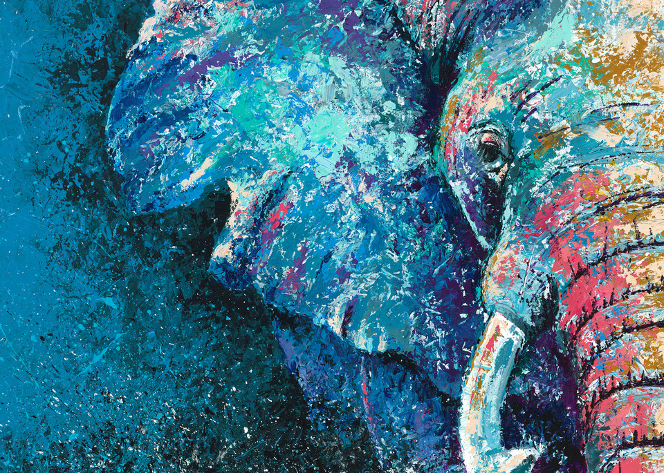 Abstract Elephant Palette Knife Painting