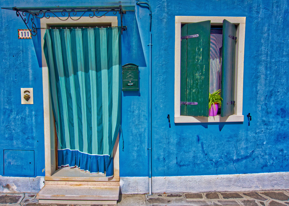 Burano Blue Front Door Photography Art | zoeimagery