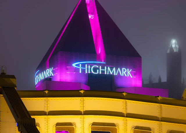 Pink Yellow Highmark PPG Pittsburgh Night Photo