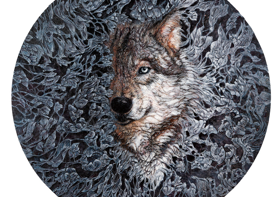 The Welcoming Night - Timber Wolf Art Print | Col Mitchell Paper Artist