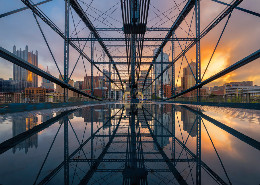 Maze Pittsburgh Bridge Reflection Photo Smithfield