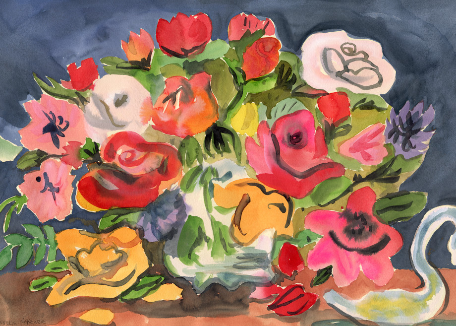Gladys' Flowers Watercolor Giclee Print