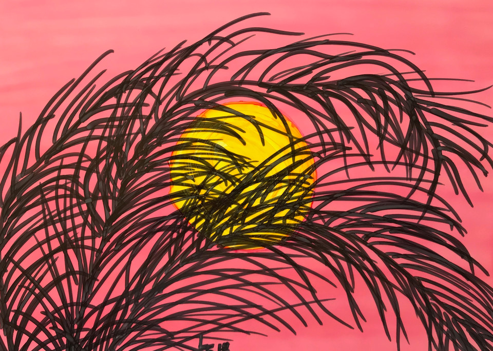 Palm Fronds At Sunset Art | Lynda Frautnick Fine Art
