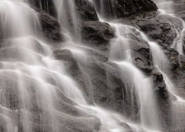 Long exposure of Horsetail Falls in Keystone Canyon near Valdez in Southcentral Alaska.