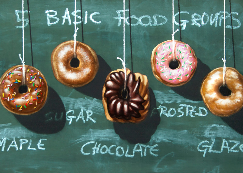 Five Food Groups | donuts | tongue-in-cheek kitchen art | Richard Hall