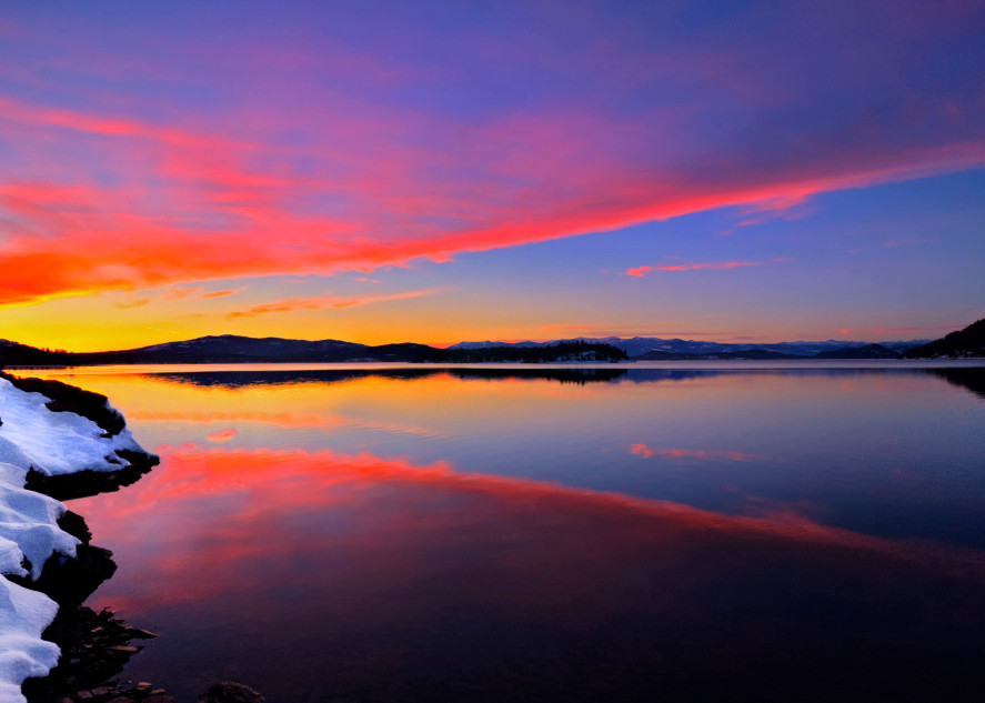 7B-Photography - Sandpoint Photography Hope's Reflection Sunset on Lake Pend Oreille 