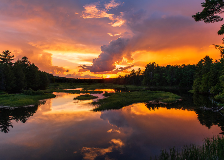 Moose River Sunset Orange Photography Art | Kurt Gardner Photography Gallery