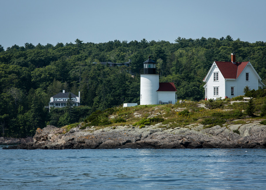 Camden, ME - 11 August 2014. Curtis Island light at the entrance to Camden. The lighthouse is owned and maintained by the town of Camden.