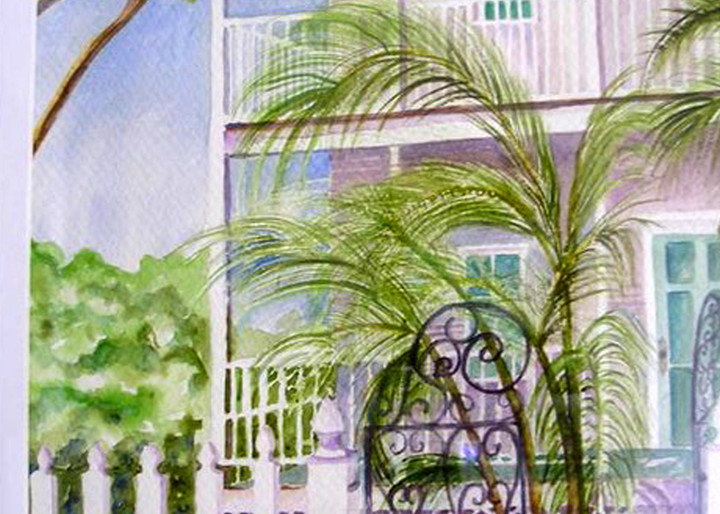 Open Gate House, From an Original Watercolor Painting