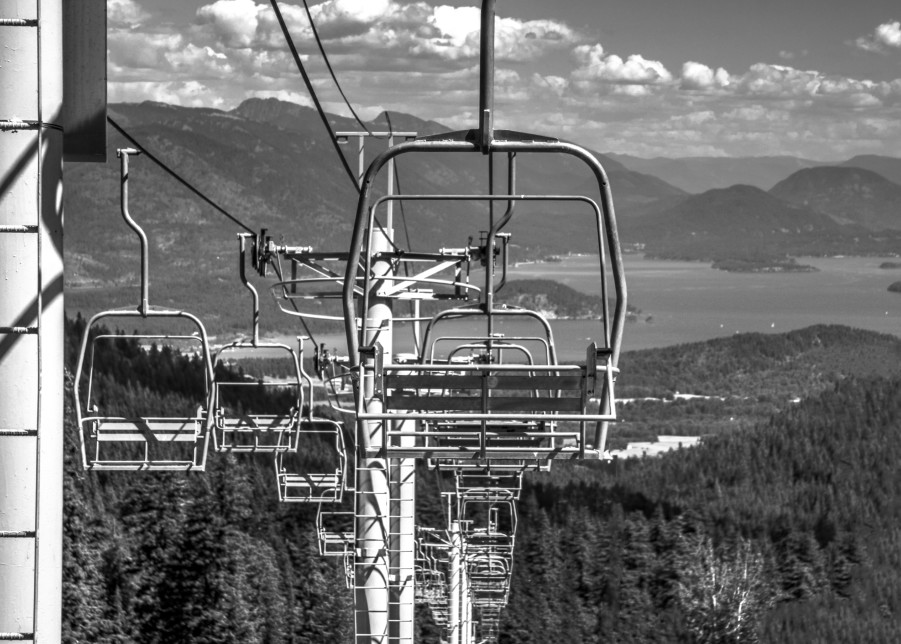 7B-Photography - Sandpoint Photography Black & White Lake Pend Oreille View from Schweitzer Mountain by 7B Photography