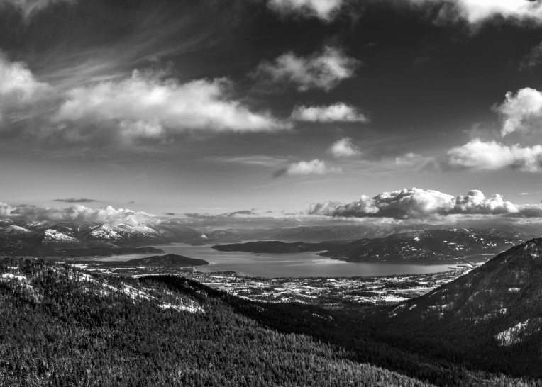 7B-Photography - Sandpoint Photography View Schweitzer 7B Photography Black & White, Schweitzer Vista, Lake Pend Oreille View