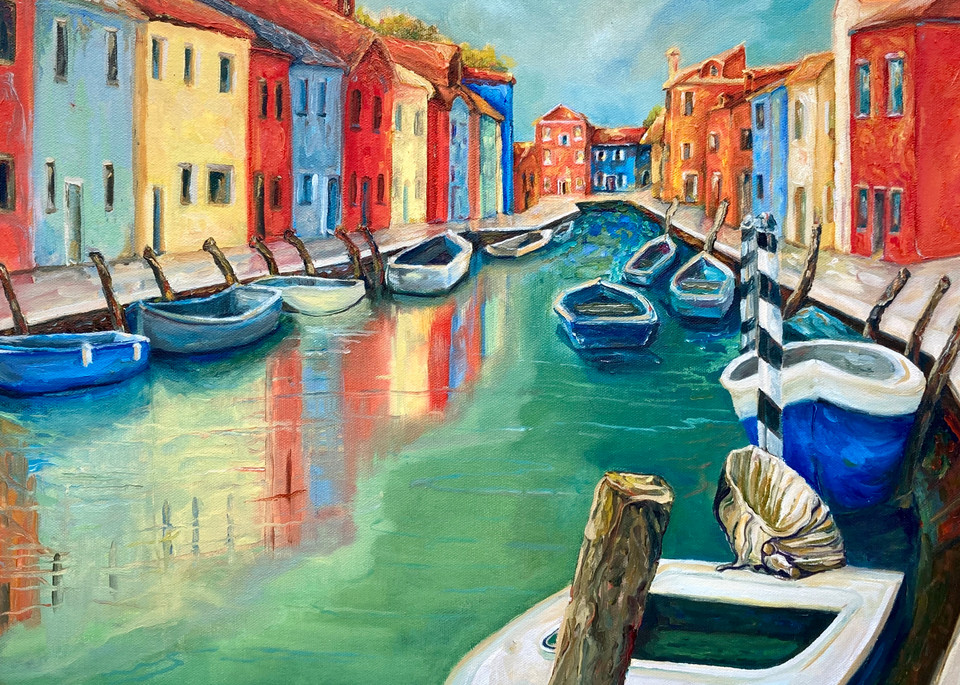 Burano Italy Canal Art | Rebecca Pelley McWatters, Studio Artist
