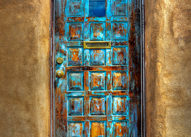 Blue Santa Fe Door Photography Art | Ken Smith Gallery