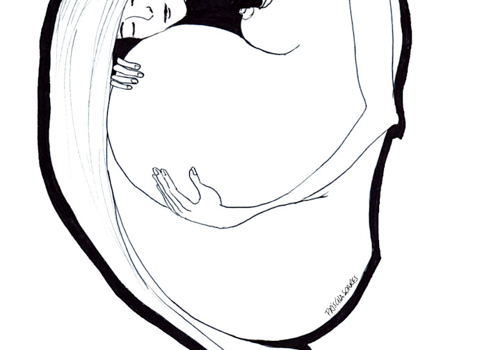 Pregnancy Hug - Painting