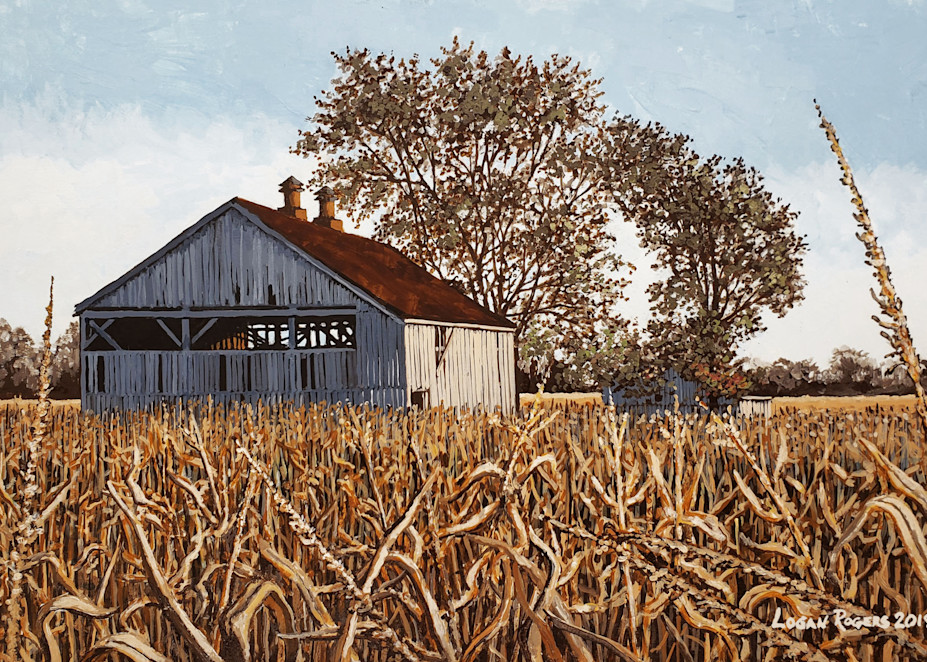 Barn With Cornfield, 2018 Art | Logan Rogers