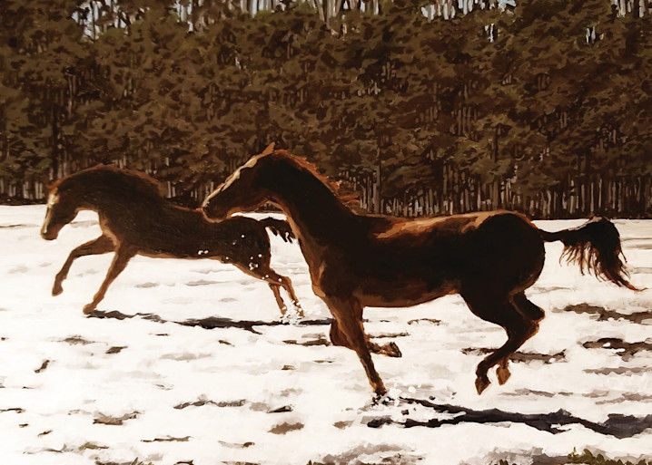 Horses In Snow, 2018 Art | Logan Rogers