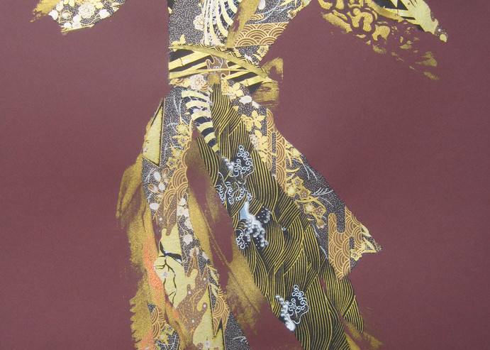 Tobi Iro No Kimono I Art | Des Jardins Fine Arts