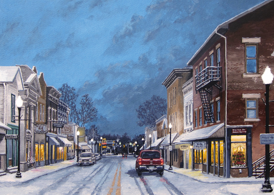 Downtown West Milton, Ohio, In Snow Art | Logan Rogers