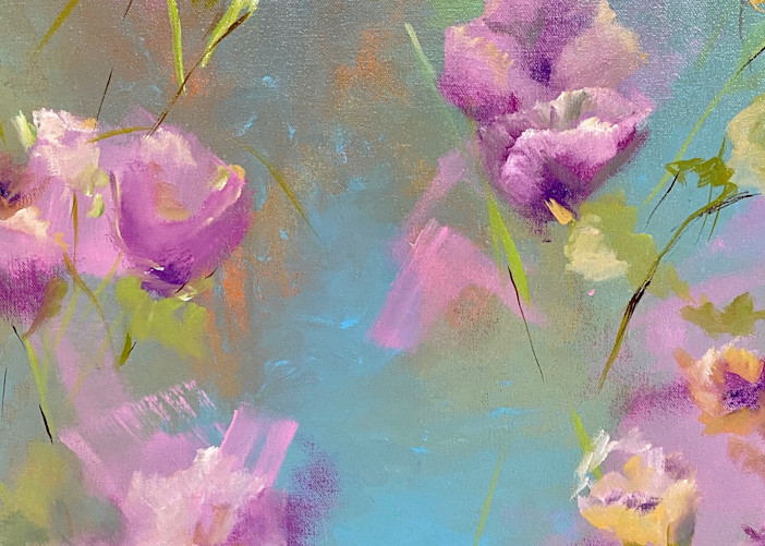 Purple Petunias Mini Art | Rebecca Pelley McWatters, Studio Artist