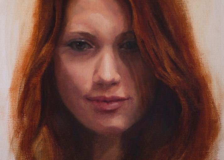 Oil Portrait Female Redhead