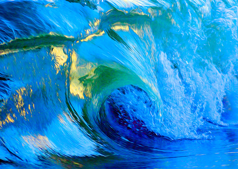 Ocean Wave Art that looks like Blue Ice and is Unique.