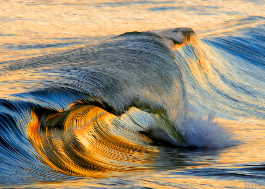 Ocean Wave Blue Yellow Curl Beautiful Motion