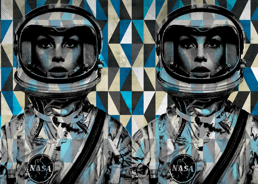 jean shrimpton art, pop art prints, canvas pop art, astronaut art, space age art, 