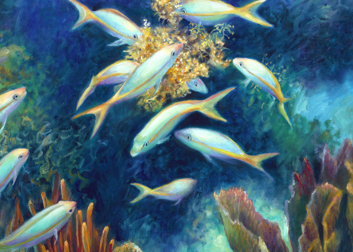 Seafood Chain Iii   Feeding Frenzy Art | Nancy Tilles