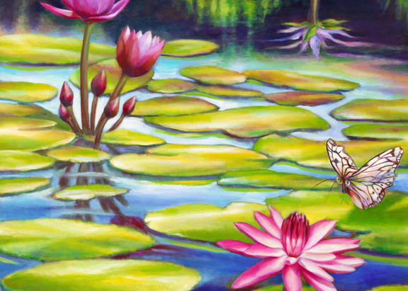 Water Lilies At Mc Kee Gardens Ii Art | Nancy Tilles