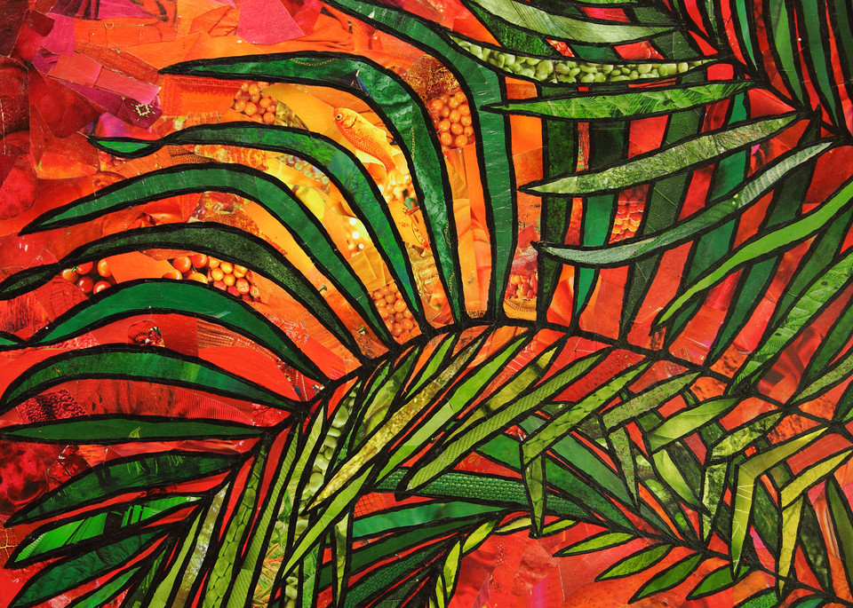 Palms On Red Background Art | angelakriel