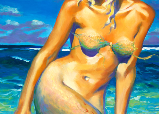 Isa Maria Art Magic - paintings, prints - mermaids - Golden Goddess