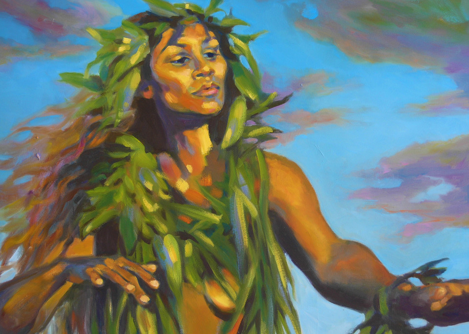 Isa Maria - oil paintings and prints - portraits of Hawaii goddesses and mermaids - Evening Blessing