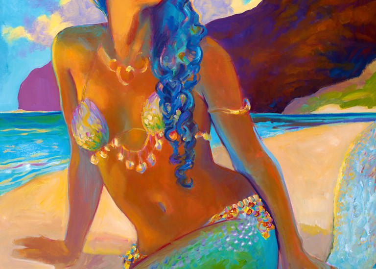 Isa Maria Art Magic - paintings, prints - Hawaii goddesses - Polihale Mermaid