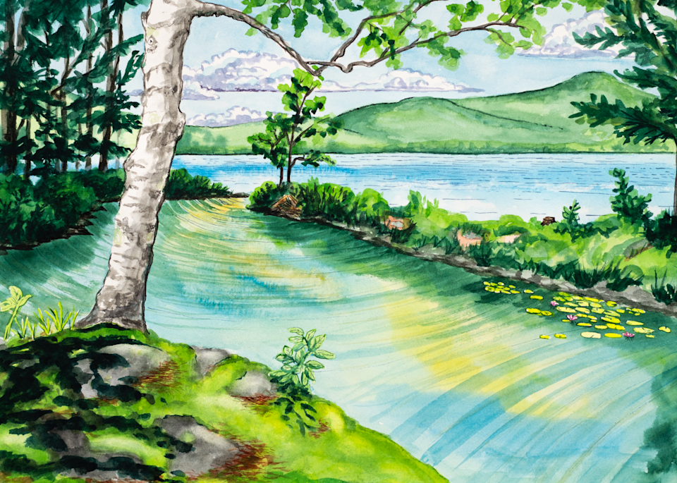 'The Lagoon at Clearwater Lake' - Maine Art for Sale.