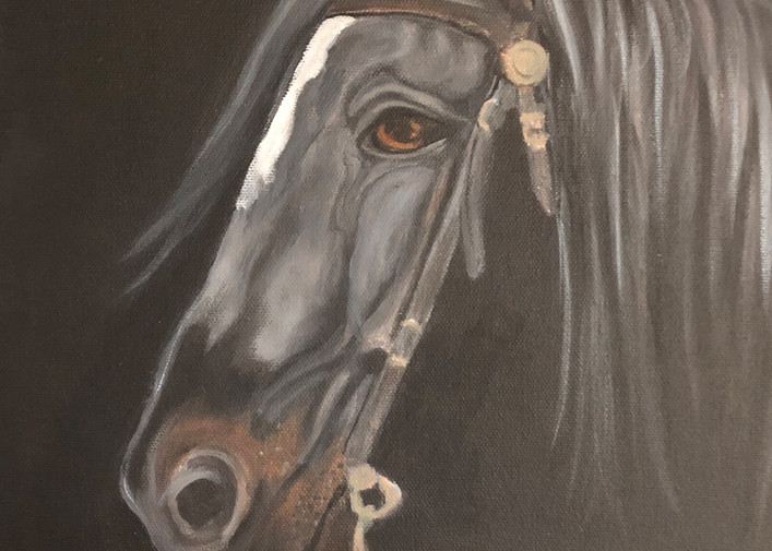 Horse painting by Jen A. Titled “ Oakley”