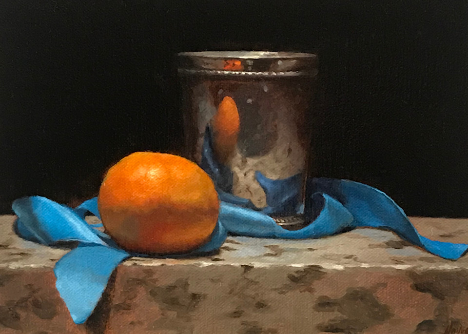 Blue Ribbon, Orange, And Silver Art | Jeff Hayes Fine Arts