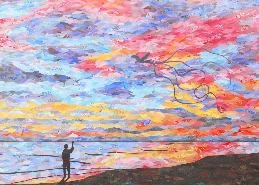 Kite At Sunset Art | angelakriel