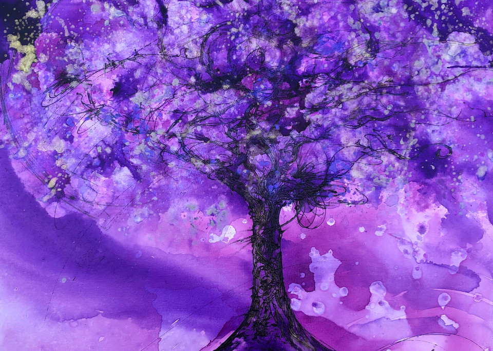 Purple Shift Green Tree Art Art | Christy! Studios