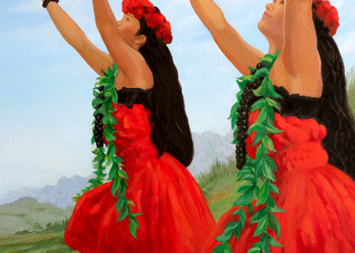 Hawaii Dance Hula Girls Leis Ceremony