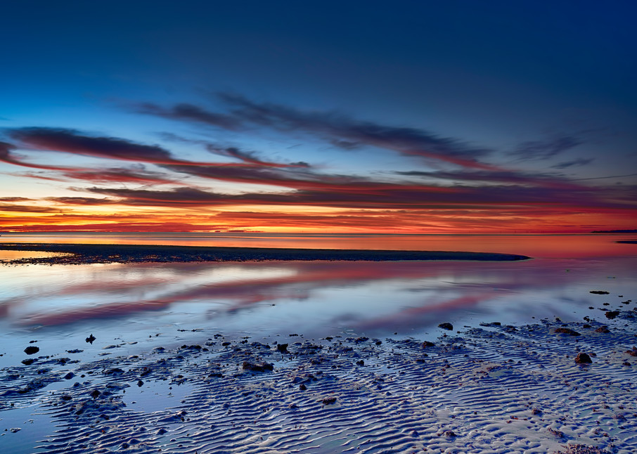 Low Tide Winter Sunrise At Mashes Sands Beach, Florida Photography Art | Distant Light Studio