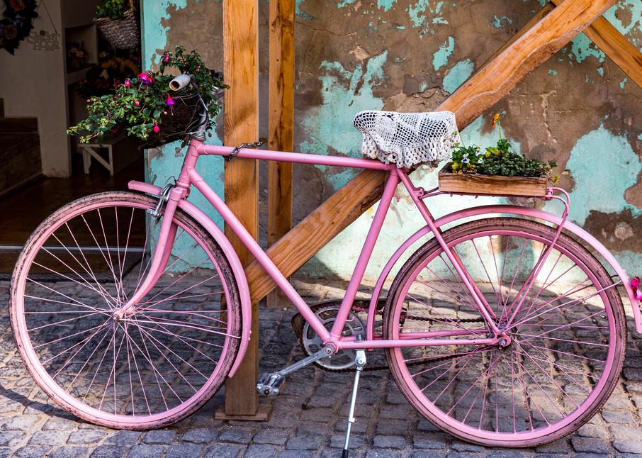 Pink bike flower shop village in Maramures region | Nicki Geigert