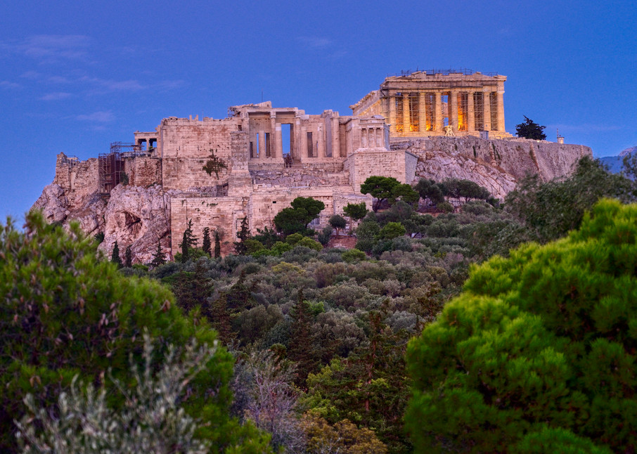Acropolis Of Athens At Blue Hour Photography Art | zoeimagery.XYZ