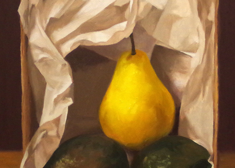 Two Avocados And A Bartlett Art | Helen Vaughn Fine Art