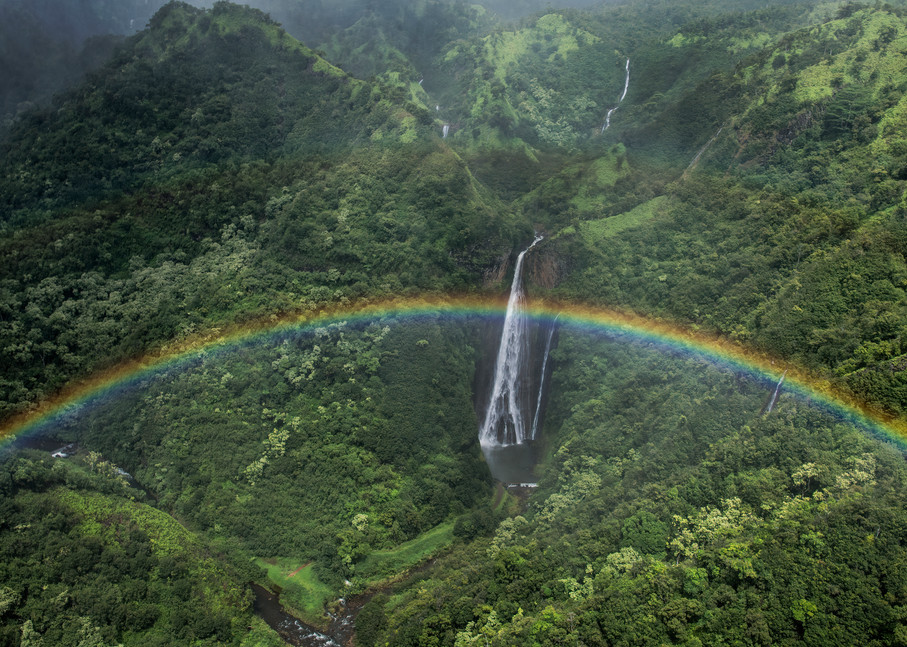 Manawaiopuna Falls Rainbow Photography Art | Ed Sancious - Stillness In Change
