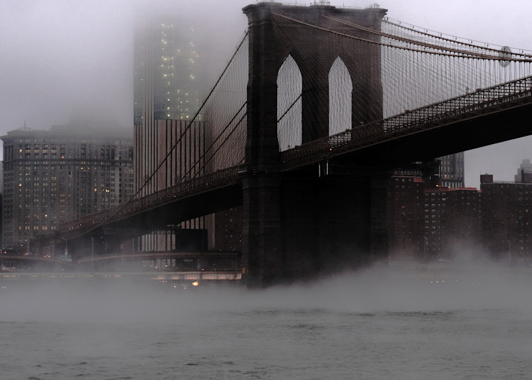 Foggy Bridge To Brooklyn Photography Art | LenaDi Photography LLC