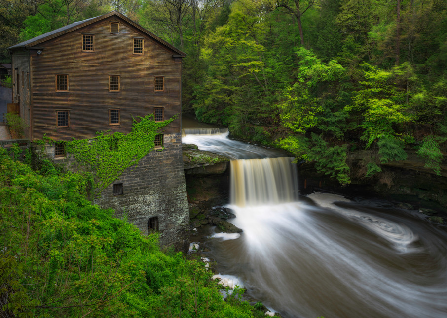 Ohio Lantermans Mill Landscape Waterfall Spring Green