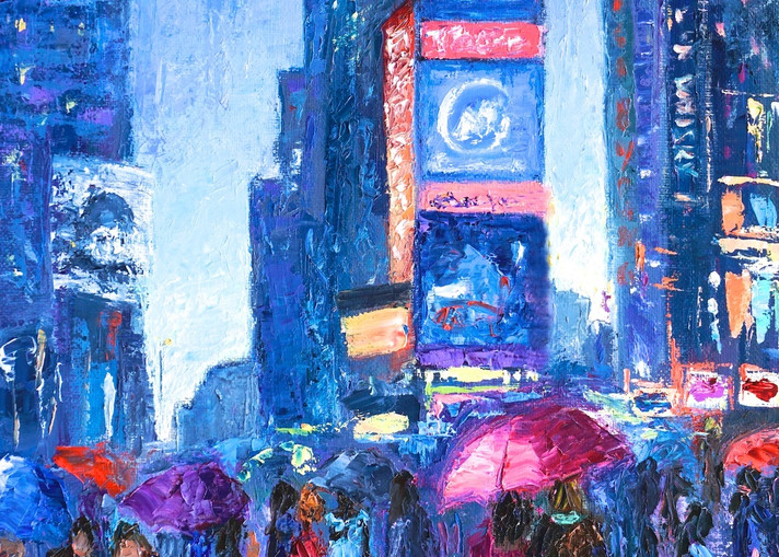 Lovers Walk In Times Square Rain Ii 288 Copy Art | Pamela Ramey Tatum Fine Art