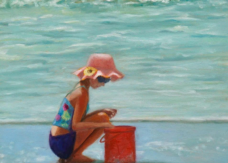 Little Girl At The Beach 722 Art | Pamela Ramey Tatum Fine Art