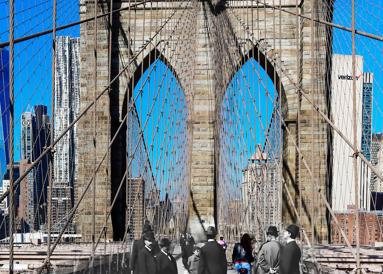 Manhattan Tower Of The Brooklyn Bridge Art | Mark Hersch Photography